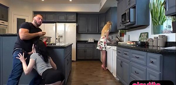  I was horny so I fucked my GFs stepsis in the kitchen